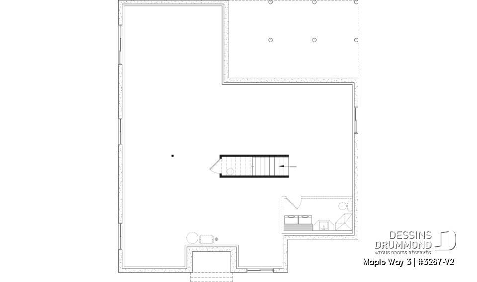 Sous-sol aménageable - Farmhouse de 4 à 5 chambres, plain-pied et sous-sol aménagé optionnel, superbe lumière naturelle - Maple Way 3