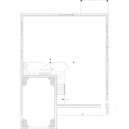 Sous-sol aménageable - Plan de farmhouse compacte proposant 2 à 6 chambres, aire ouverte, bureau, sous-sol aménagé (optionnel $) - Urban Valley 4