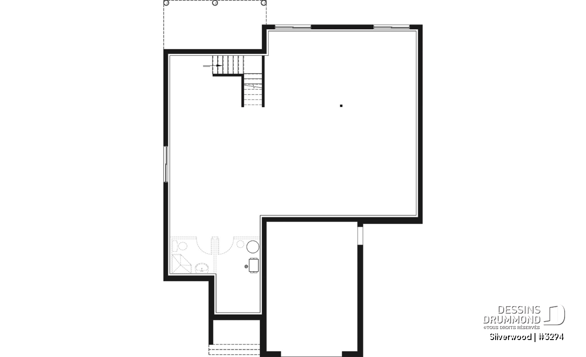 Sous-sol - Plan de plain-pied 3 chambres avec garage, salle de lavage au r-d-c, plafond cathedrale salon et salle à manger - Silverwood