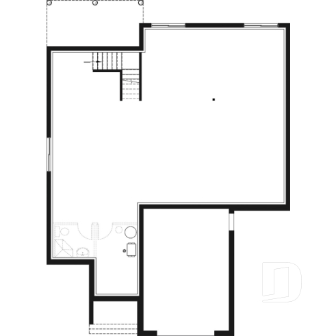 Sous-sol - Plan de plain-pied 3 chambres avec garage, salle de lavage au r-d-c, plafond cathedrale salon et salle à manger - Silverwood
