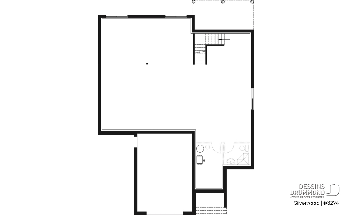 Sous-sol - Plan de plain-pied 3 chambres avec garage, salle de lavage au r-d-c, plafond cathedrale salon et salle à manger - Silverwood