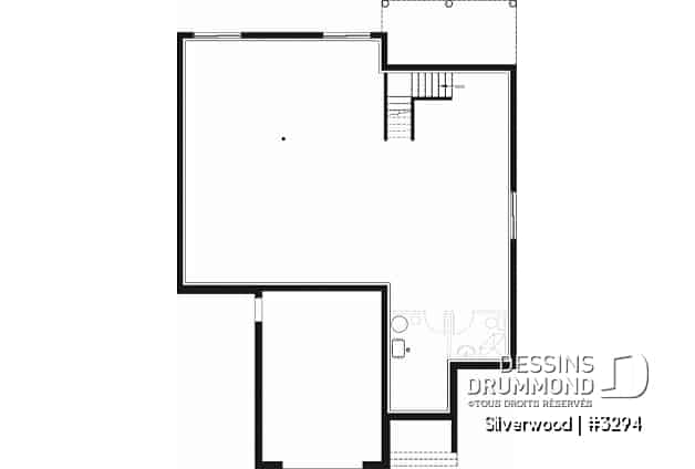 Sous-sol - Plan de plain-pied 3 chambres avec garage, salle de lavage au r-d-c, plafond cathedral salon et salle à manger - Silverwood