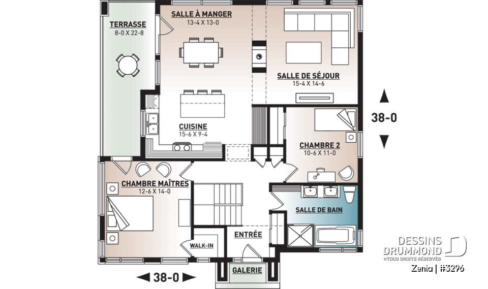 Rez-de-chaussée - Maison moderne 2 chambre, cuisine et salle de séjour à l'arrière, fondation rez-de-jardin pour espace ++ - Zenia