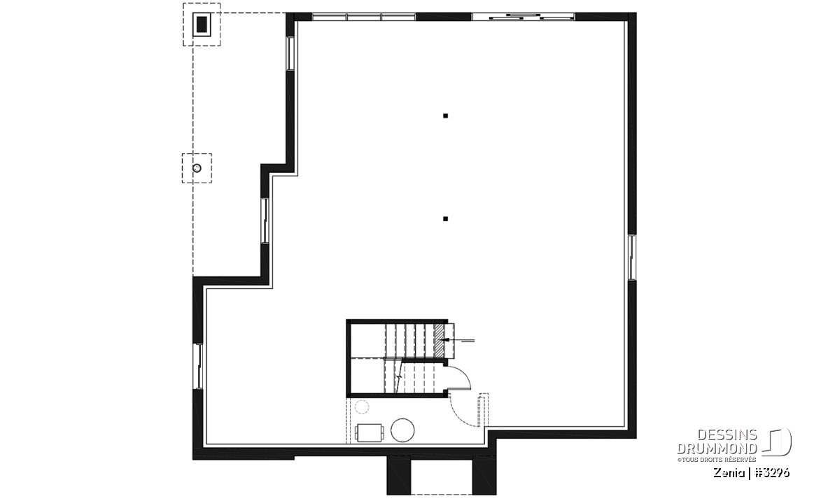 Sous-sol aménageable - Maison moderne 2 chambre, cuisine et salle de séjour à l'arrière, fondation rez-de-jardin pour espace ++ - Zenia