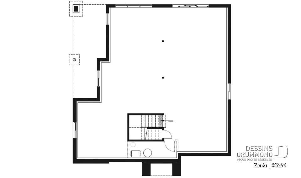 Sous-sol aménageable - Maison moderne 2 chambre, cuisine et salle de séjour à l'arrière, fondation rez-de-jardin pour espace ++ - Zenia
