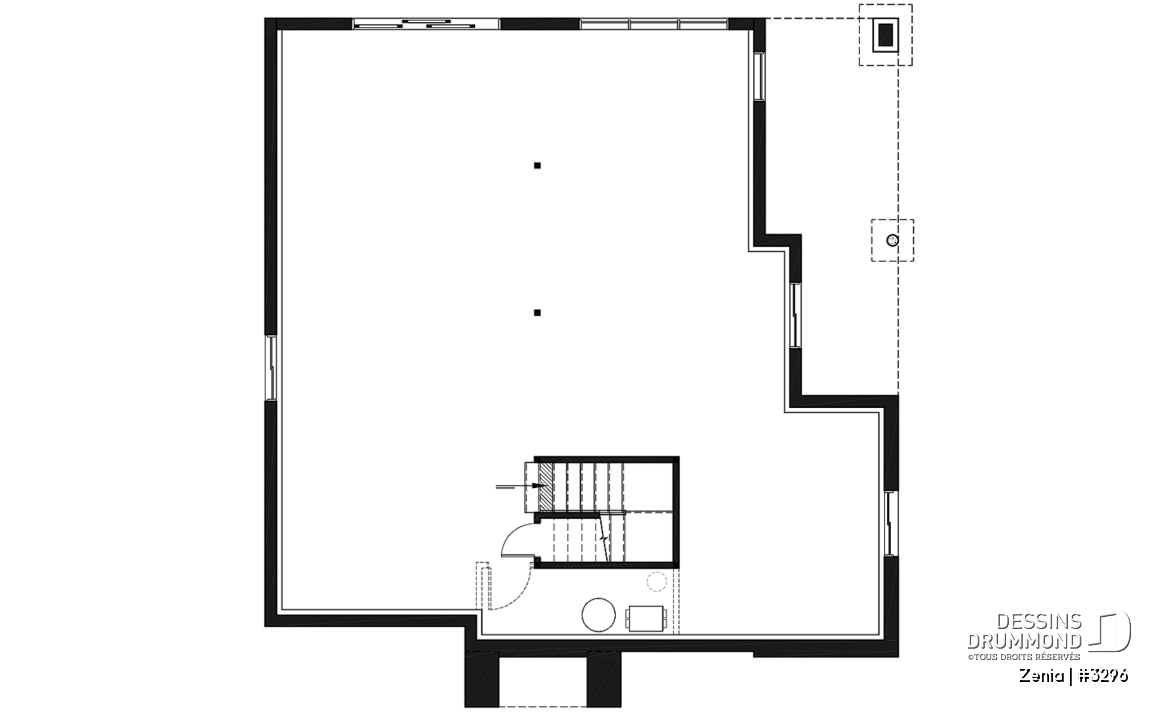 Sous-sol aménageable - Maison moderne 2 chambre, cuisine et salle de séjour à l'arrière, fondation rez-de-jardin pour espace ++ - Zenia