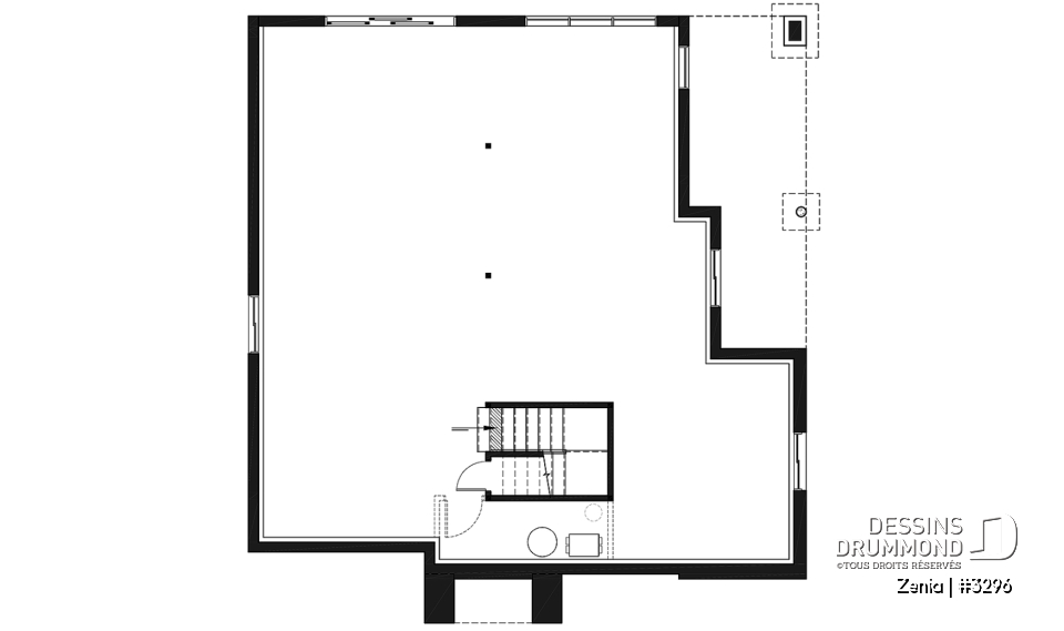 Sous-sol aménageable - Maison moderne 2 chambre, cuisine et salle de séjour à l'arrière, fondation rez-de-jardin pour espace ++ - Zenia