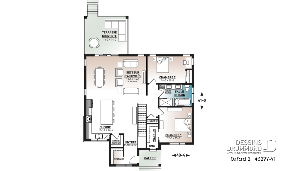 Rez-de-chaussée - Maison 1 étage, 2 chambres, grande cuisine ouverte sur le salon et salle à manger, vestiaire et garde-manger - Oxford 2