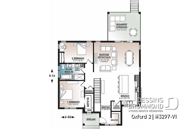 Rez-de-chaussée - Maison 1 étage, 2 chambres, grande cuisine ouverte sur le salon et salle à manger, vestiaire et garde-manger - Oxford 2