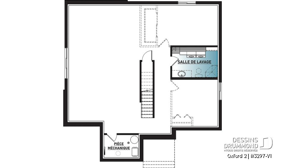 Sous-sol - Maison 1 étage, 2 chambres, grande cuisine ouverte sur le salon et salle à manger, vestiaire et garde-manger - Oxford 2