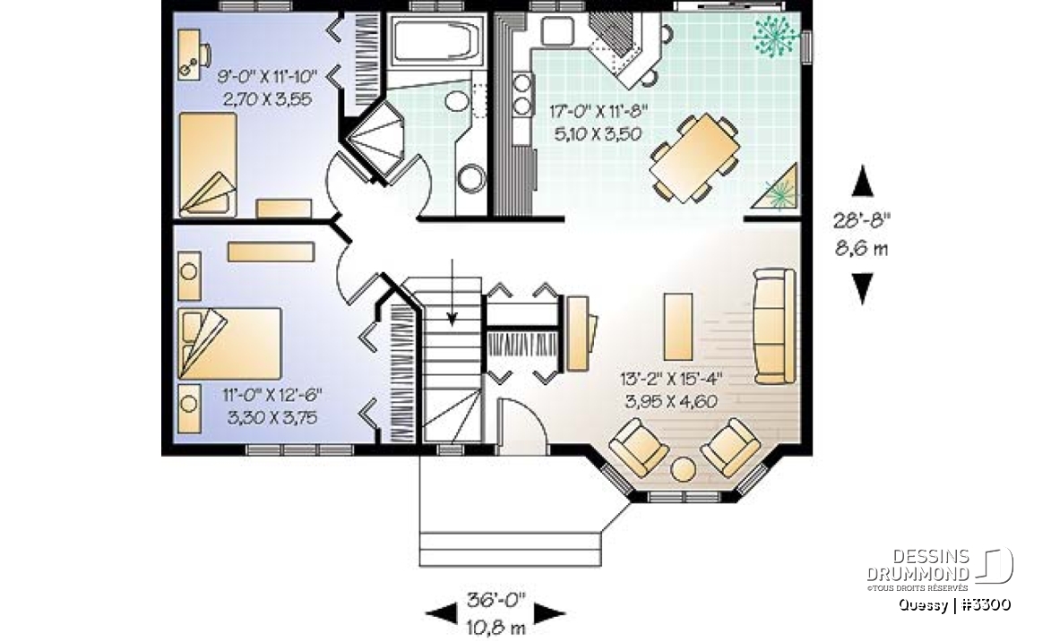 Rez-de-chaussée - Bungalow traditionnel, 2 chambres, sous-sol aménageable, bon prix - Quessy