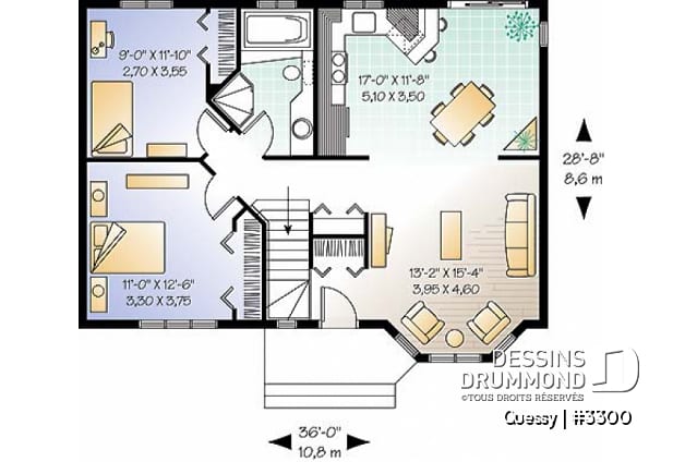 Rez-de-chaussée - Bungalow traditionnel, 2 chambres, sous-sol aménageable, bon prix - Quessy