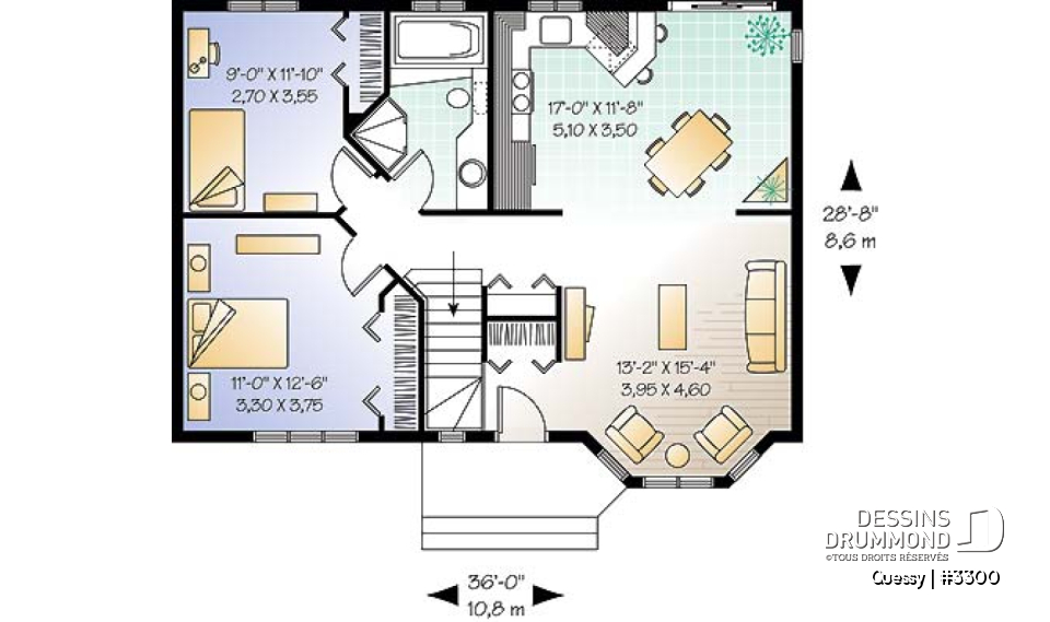 Rez-de-chaussée - Bungalow traditionnel, 2 chambres, sous-sol aménageable, bon prix - Quessy