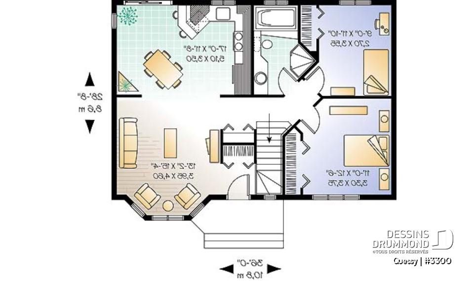 Rez-de-chaussée - Bungalow traditionnel, 2 chambres, sous-sol aménageable, bon prix - Quessy