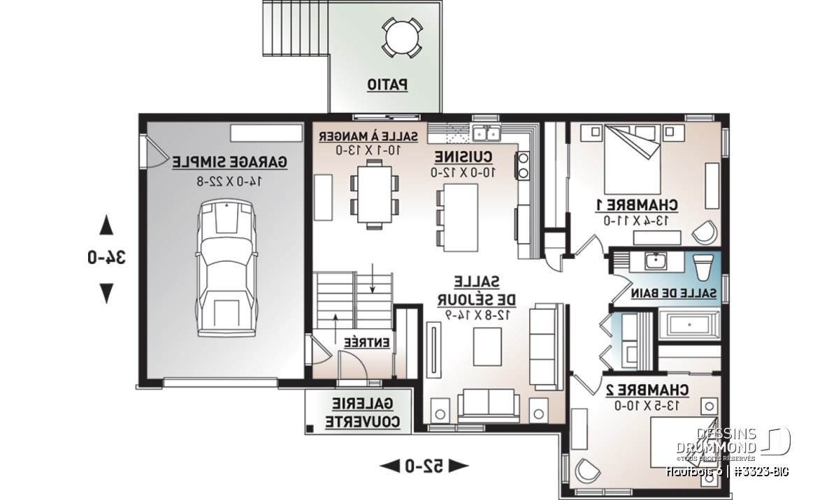 Rez-de-chaussée - Plain-pied contemporain avec entrée split, garage attaché, 2 chambre, buanderie, coûts abordables - Hautbois 6