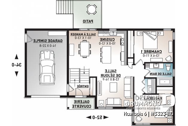 Rez-de-chaussée - Plain-pied contemporain avec entrée split, garage attaché, 2 chambre, buanderie, coûts abordables - Hautbois 6