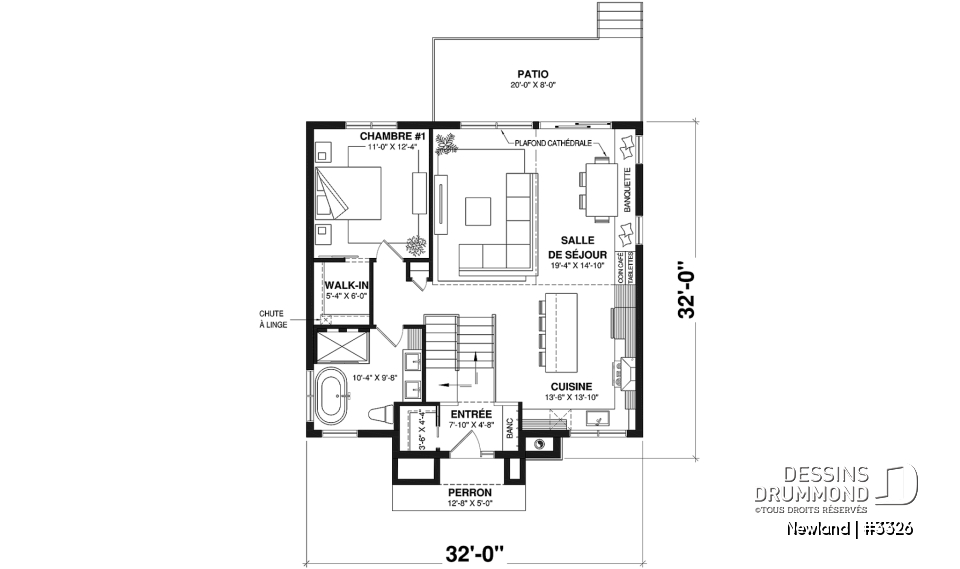 Rez-de-chaussée - Maison split-level 1 à 3 chambres, superbe fenestration à l'arrière, sous-sol aménagé optionnel ($) - Newland