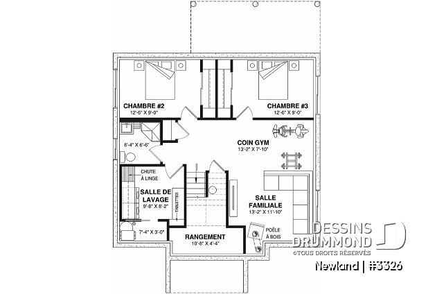 Sous-sol aménagé (Optionel $) - Maison split-level 1 à 3 chambres, superbe fenestration à l'arrière, sous-sol aménagé optionnel ($) - Newland