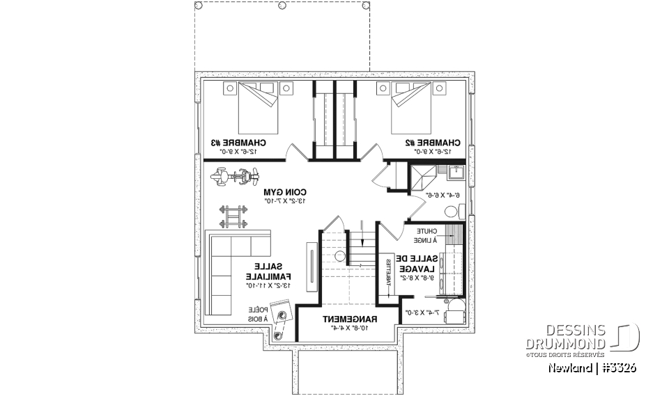 Sous-sol aménagé (Optionel $) - Maison split-level 1 à 3 chambres, superbe fenestration à l'arrière, sous-sol aménagé optionnel ($) - Newland