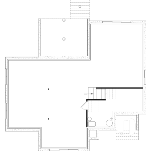 Sous-sol aménageable - Plan de maison plain-pied à entrée split avec 1 à 3 chambres et suite des maîtres au rez-de-chaussée - Sutton