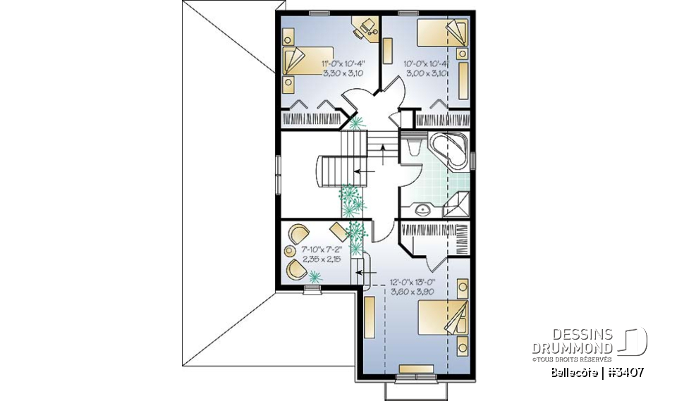 Étage - Vaste cuisine, bureau à domicile, aire ouverte, suite des maîtres avec coin lecture - Bellecôte