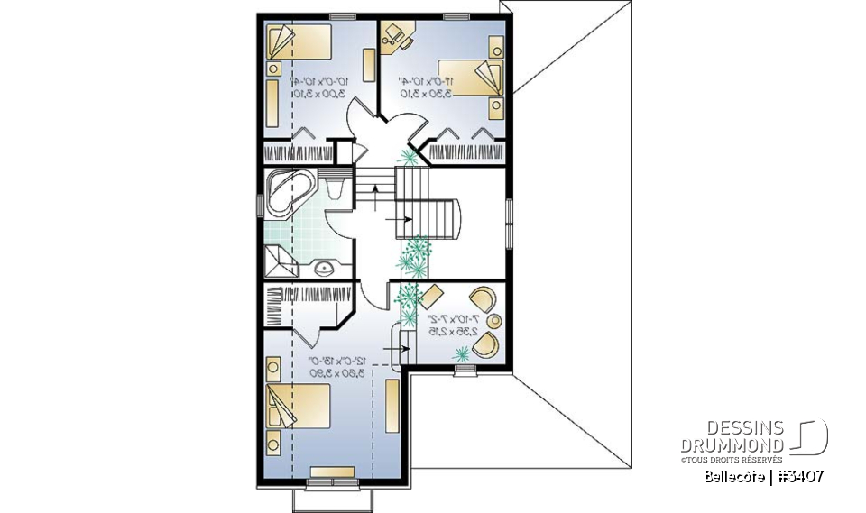 Étage - Vaste cuisine, bureau à domicile, aire ouverte, suite des maîtres avec coin lecture - Bellecôte