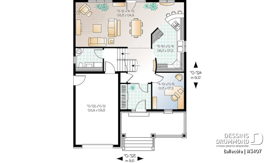 Rez-de-chaussée - Vaste cuisine, bureau à domicile, aire ouverte, suite des maîtres avec coin lecture - Bellecôte
