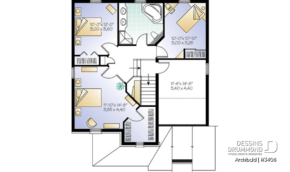 Étage - Plan de maison à étage, garage, 3 à 4 chambres, coin ordinateur à la cuisine, salle de lavage au 1er - Archibald