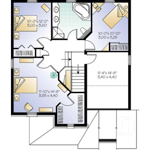 Étage - Plan de maison à étage, garage, 3 à 4 chambres, coin ordinateur à la cuisine, salle de lavage au 1er - Archibald