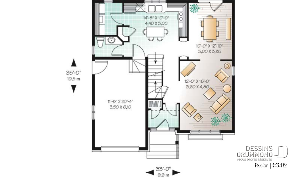 Rez-de-chaussée - Maison traditionnelle avec cuisine fonctionnelle incl. garde-manger, grande suite des maîtres, mezzanine - Rosier