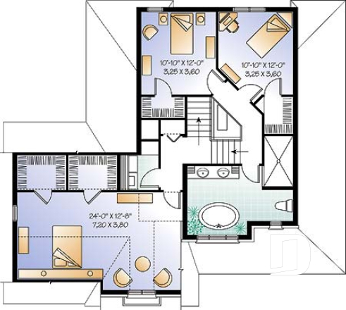 Étage - Maison style américain, 3 chambres remarquables, style champêtre, garage double, bureau, buanderie à l'étage - Evelyne 2