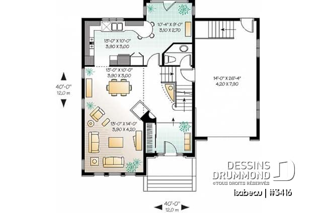 Rez-de-chaussée - Modèle style manoir, foyer au gaz à la salle familiale, 3 chambres, garage - Isabeau