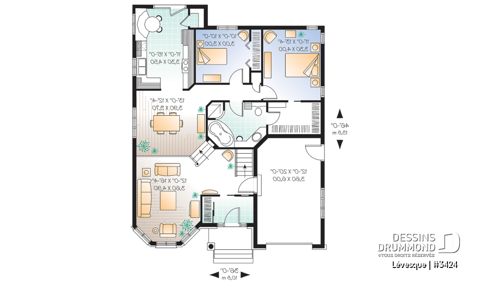 Rez-de-chaussée - Plain-pied Européen avec ch. des maîtres au r-d-c et plafond 10' au salon - Lévesque