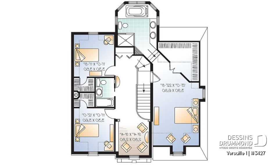 Étage - Superbe maison de style européen, 3 chambres, bureau à domicile, grande suite des parents - Versaille 1