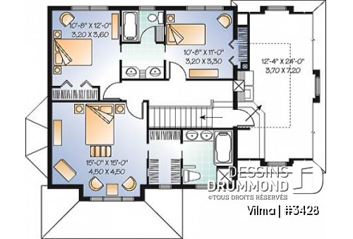 Étage - Maison avec grand espace boni, plafond 10', 3 chambres, 2 salles de bain complète à l'étage et walk-in - Vilma