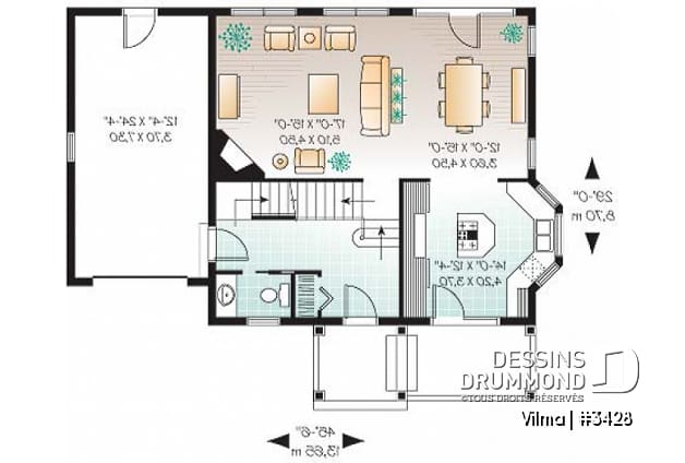 Rez-de-chaussée - Maison avec grand espace boni, plafond 10', 3 chambres, 2 salles de bain complète à l'étage et walk-in - Vilma