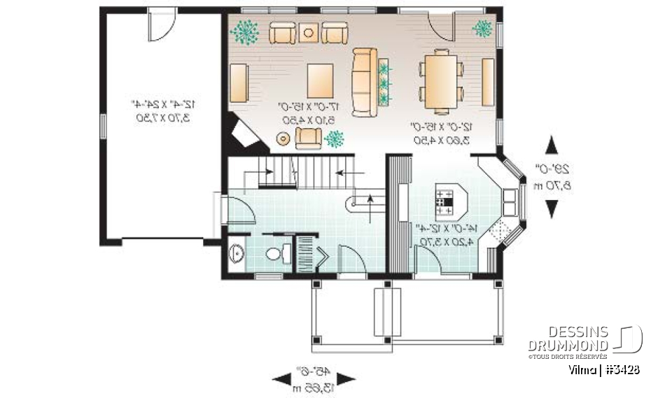 Rez-de-chaussée - Maison avec grand espace boni, plafond 10', 3 chambres, 2 salles de bain complète à l'étage et walk-in - Vilma