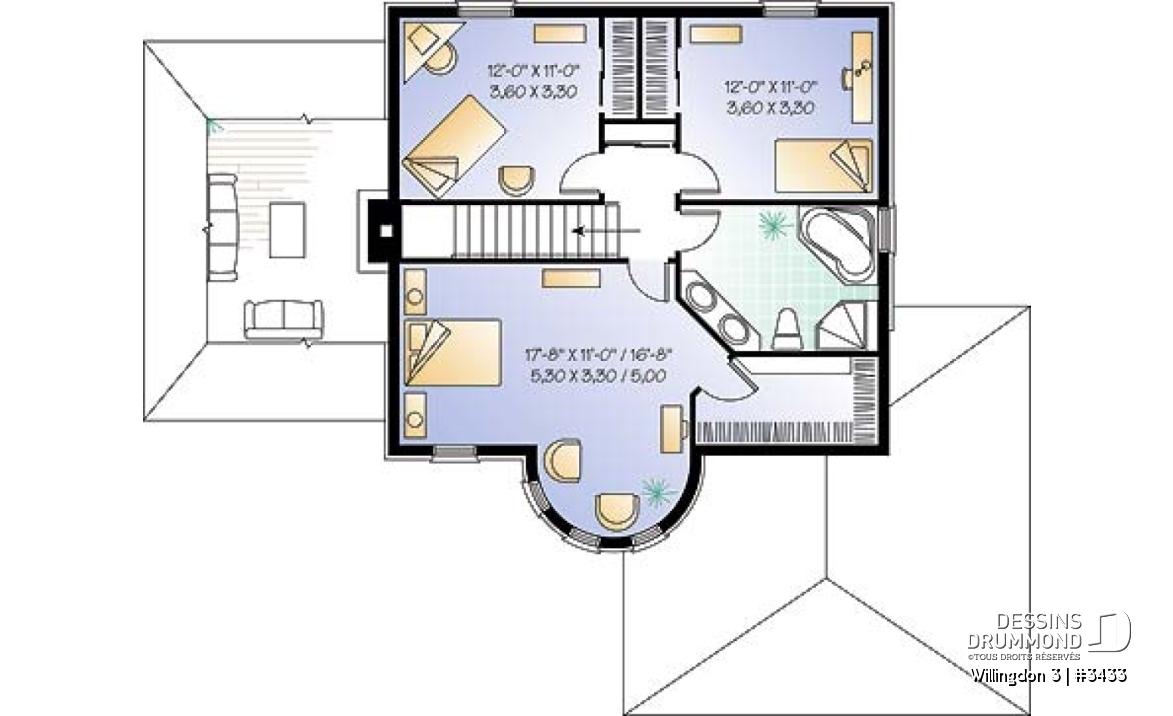 Étage - Maison style manoir avec garage double, 3 chambres, bureau à domicile, grand salon avec cathédral, foyer - Willingdon 3