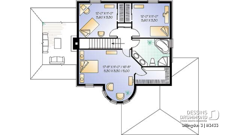 Étage - Maison style manoir avec garage double, 3 chambres, bureau à domicile, grand salon avec cathédral, foyer - Willingdon 3