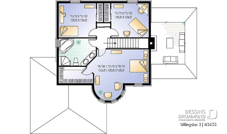 Étage - Maison style manoir avec garage double, 3 chambres, bureau à domicile, grand salon avec cathédral, foyer - Willingdon 3