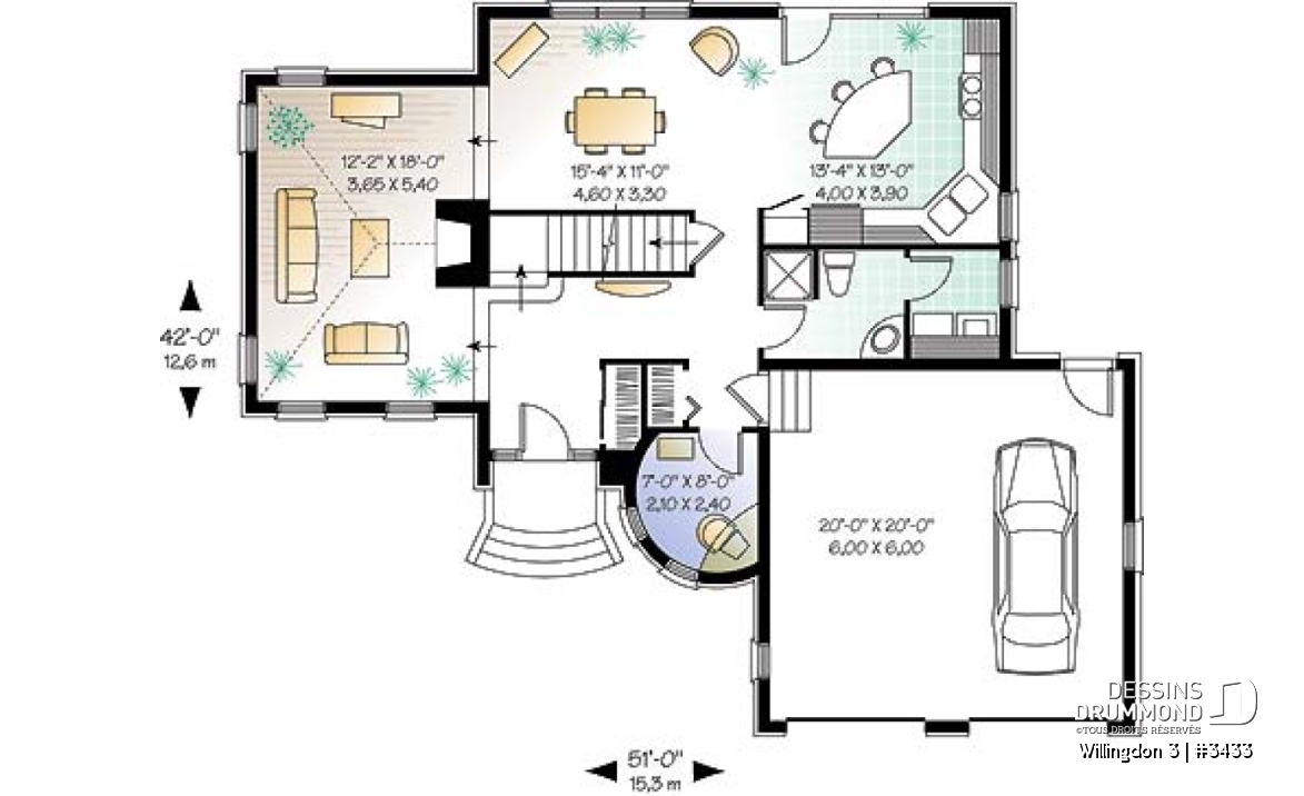 Rez-de-chaussée - Maison style manoir avec garage double, 3 chambres, bureau à domicile, grand salon avec cathédral, foyer - Willingdon 3
