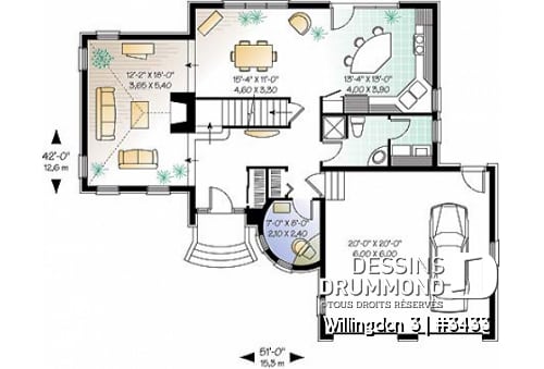 Rez-de-chaussée - Maison style manoir avec garage double, 3 chambres, bureau à domicile, grand salon avec cathédral, foyer - Willingdon 3