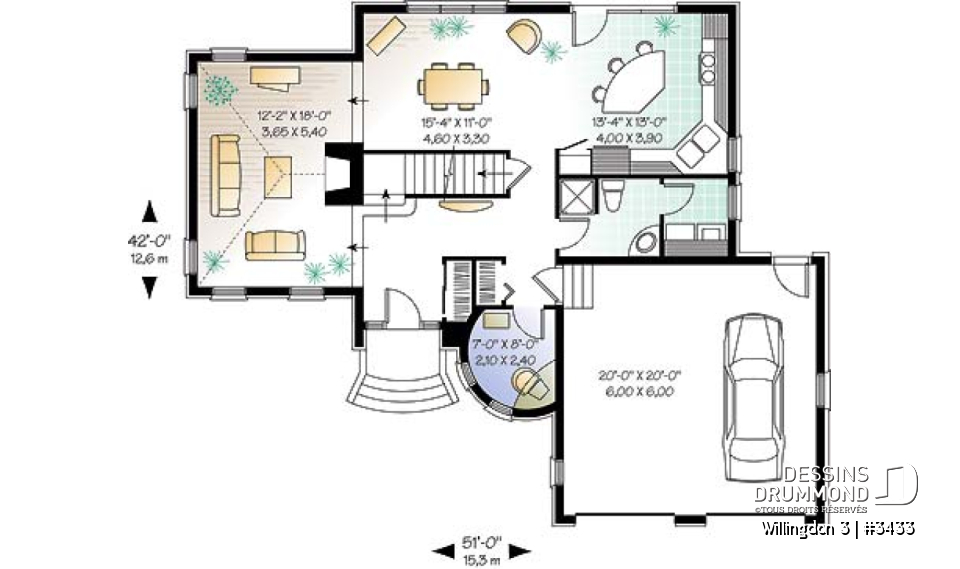 Rez-de-chaussée - Maison style manoir avec garage double, 3 chambres, bureau à domicile, grand salon avec cathédral, foyer - Willingdon 3