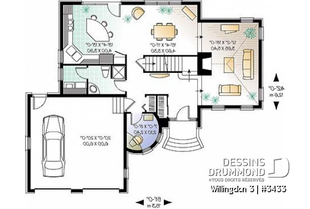 Rez-de-chaussée - Maison style manoir avec garage double, 3 chambres, bureau à domicile, grand salon avec cathédral, foyer - Willingdon 3
