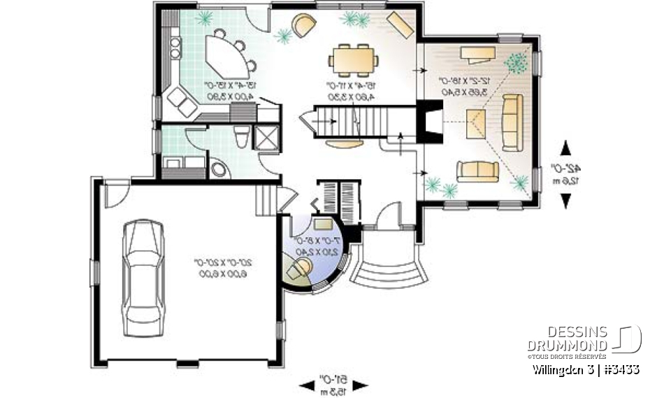 Rez-de-chaussée - Maison style manoir avec garage double, 3 chambres, bureau à domicile, grand salon avec cathédral, foyer - Willingdon 3