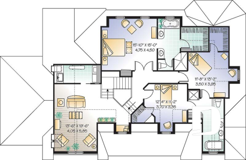 Étage - Plan de maison à étage de 3 à 4 chambres, garage double, grande suite des maîtres, superbe salon, bureau - Camden