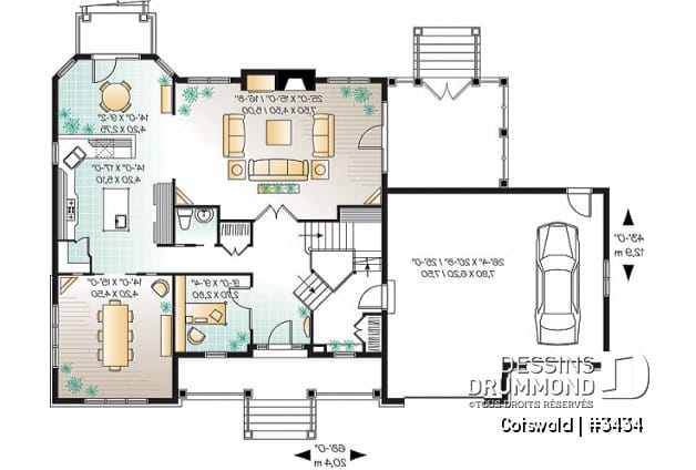 Rez-de-chaussée - Plan de maison à étage de 3 à 4 chambres, garage double, grande suite des maîtres, superbe salon, bureau - Camden