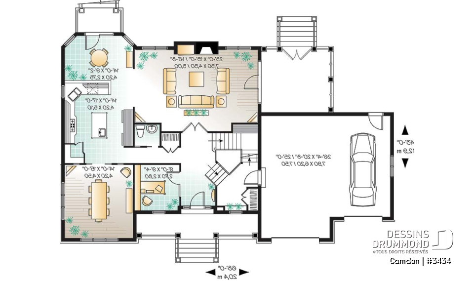 Rez-de-chaussée - Plan de maison à étage de 3 à 4 chambres, garage double, grande suite des maîtres, superbe salon, bureau - Camden