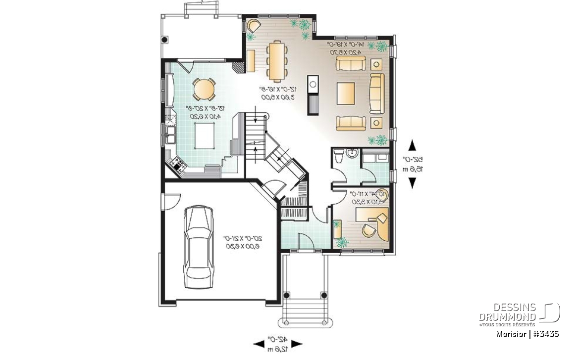 Rez-de-chaussée - Maison 2 étages à paliers, 4 à 5 chambres, garage double, espace bureau - Merisier