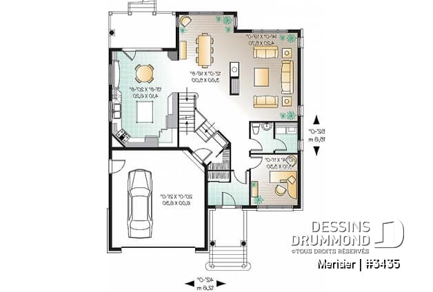Rez-de-chaussée - Maison 2 étages à paliers, 4 à 5 chambres, garage double, espace bureau - Merisier